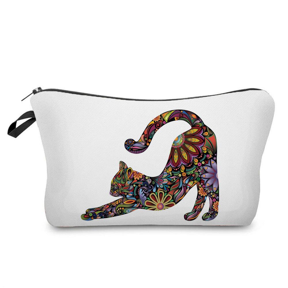 Women Flower Print Cosmetic Bag Toiletries Organize Travel Storage Case 6666