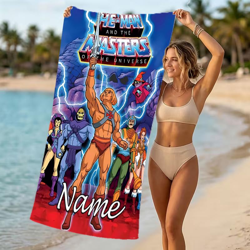Customizable personalized beach towels He-Man and the Masters of the Universe themed designs.Suitable for the beach, yoga, sports;ideal as beach acces