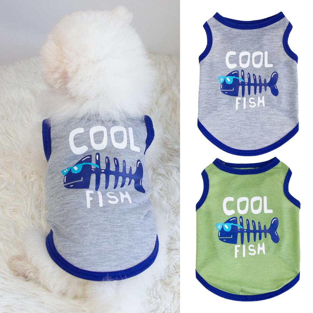 Dog Vest Summer Tank Top Funny T-shirt for Small Dogs Pet Vest with Letter Printing Thin Clothing for Outdoor Activities