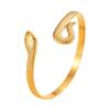 Retro Punk Coiled Snake Open Stainless Steel Gold-Plated Women’s Bracelet
