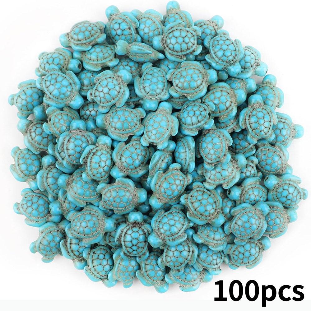 100pcs Turquoise Sea Turtle Zhuhai Star Bead Colorful Marine Life Bead Craft Bead Jewelry Making Bracelet Necklace Foot Chain DIY Supplies