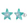 WOSTU 925 Sterling Silber Mini Blume Schmetterling Vogel Biene Steckerohrringe Regenbogen Mondstein Kätzchen Ohrstecker Mädchen Party Schmuck