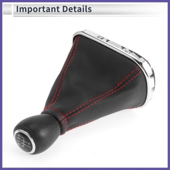 5 Speed Gear Shifter Knob with Cover for Chevrolet Cruze 10-15 Faux Leather