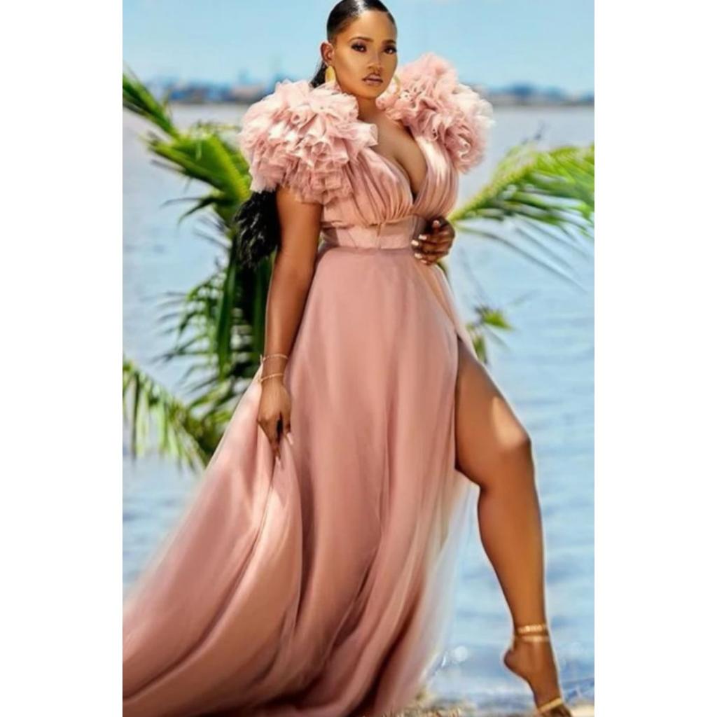 Frühling Sommer Neues Übergrößen Damenkleid, Locker Fließendes Netz Casual Pendlerkleid