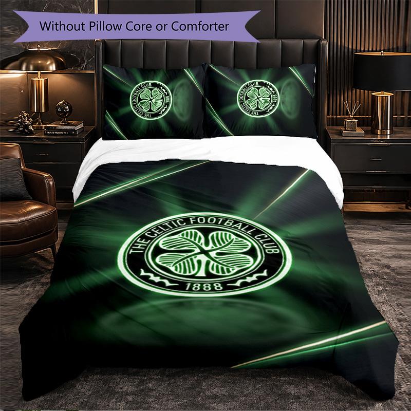Biancheria da Letto a Tema Celtic FC Set 3 Pezzi Copripiumino Biancheria da Letto Decorativa Per Camera Adolescenti Decorazione Casa