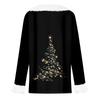 Women's Fashion Long Sleeve Christmas V-Neck Printed Party Furry Top