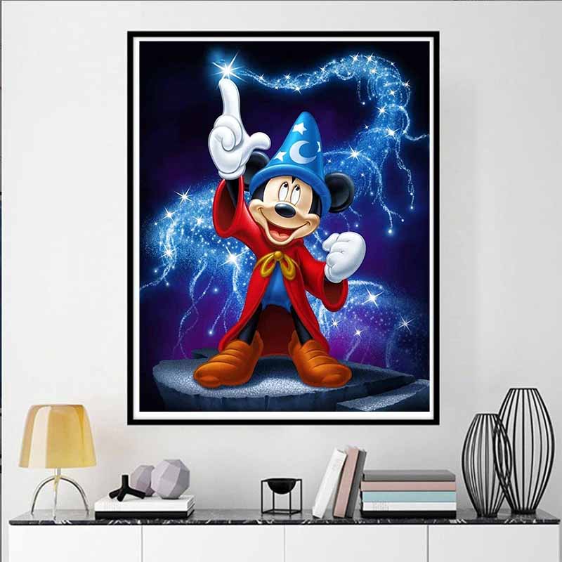 Disney Diamond Painting 5D Mickey Wizard DIY Handmade Gift for Living Room Bedroom Office Home Decoration