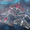 Gifts Children Crystal Crowns Rhinestone Hairpin Children Girls Hair Comb Princess Aisha Tiaras