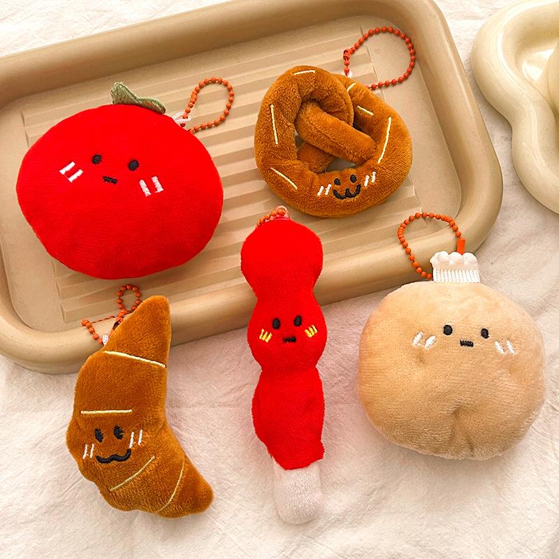 Creative Cartoon Food Plush Doll Pendant Girl Versatile Keychain Backpack Pendant Decorative Doll