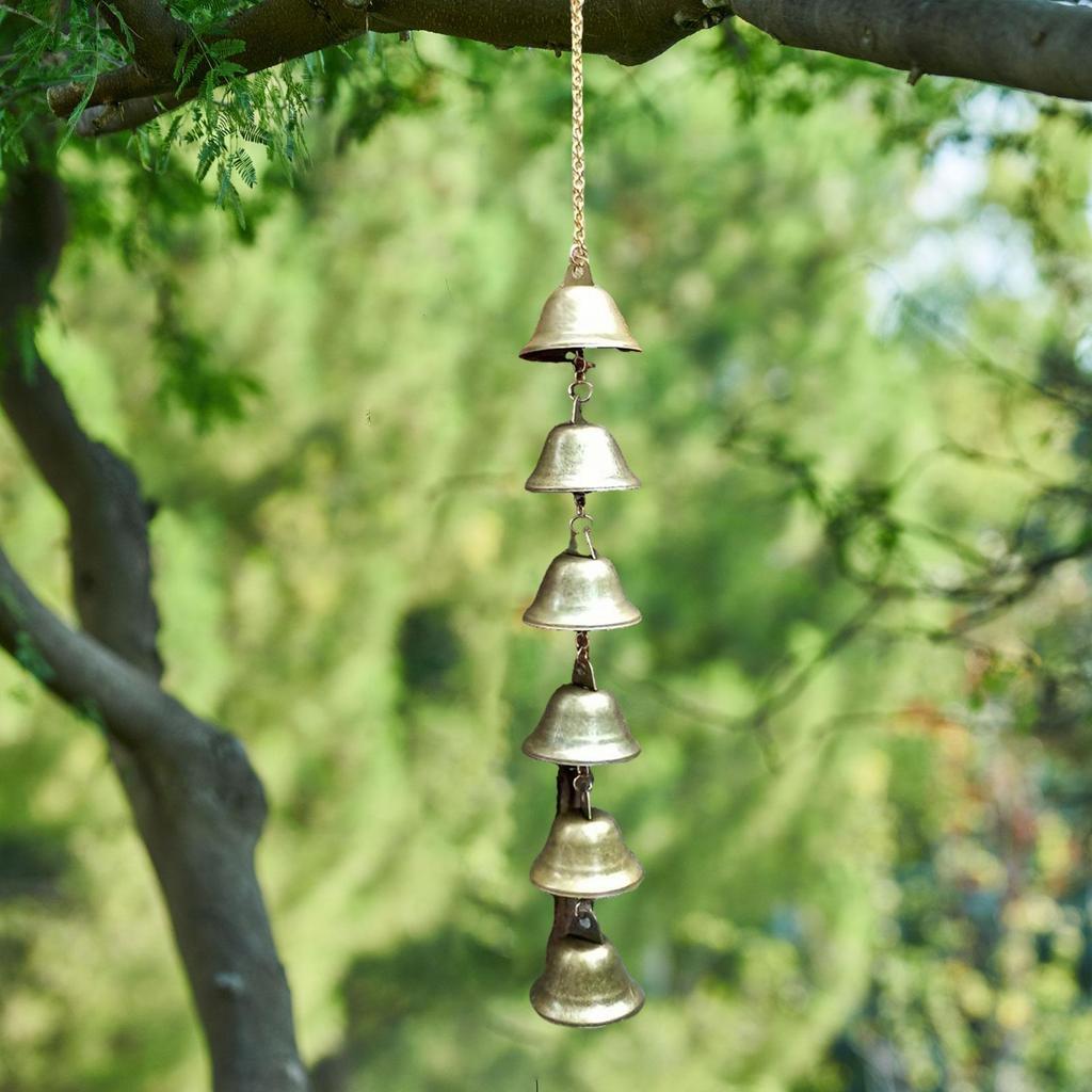 Wind Chimes Ornaments Rustic Classic Traditional Memorial Retro Garden Hanging Wind Chimes Christmas Decoration Bells for Yard