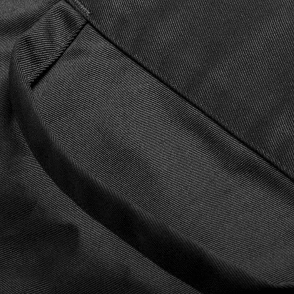 [Ibutsu-shi] Men's Plain Apron, Waist-Length, Unisex, for Chefs, Waiters, and Kitchen Cooks, Restaurants, and Coffee Shops (Black, Size L)