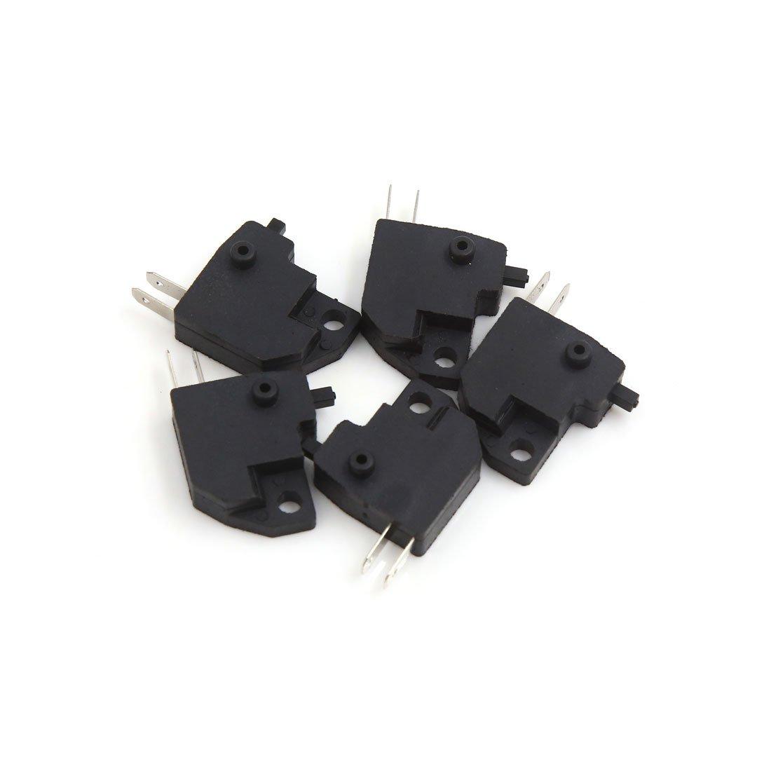 uxcell Мотоциклетный переключатель дискового тормоза Пластиковый черный 2-контактный переключатель Универсальный 5 шт.