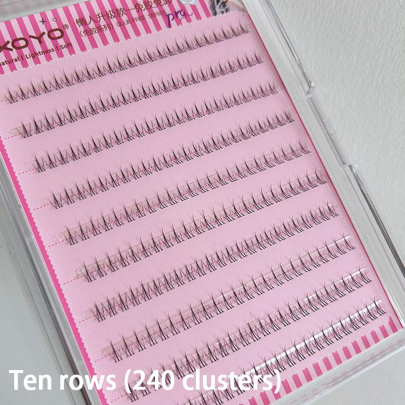 Natural Looking Ultra Soft Split Segments Glue Free Small 240 Clusters Lower Eyelash False Eyelashes Transparent For Be