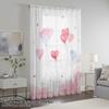 Sheer Voile Curtain Heart Balloon Print Drape Romantic Sweet Window Bedroom Living Semi With Rod Pocket Polyester Ideal For Decor