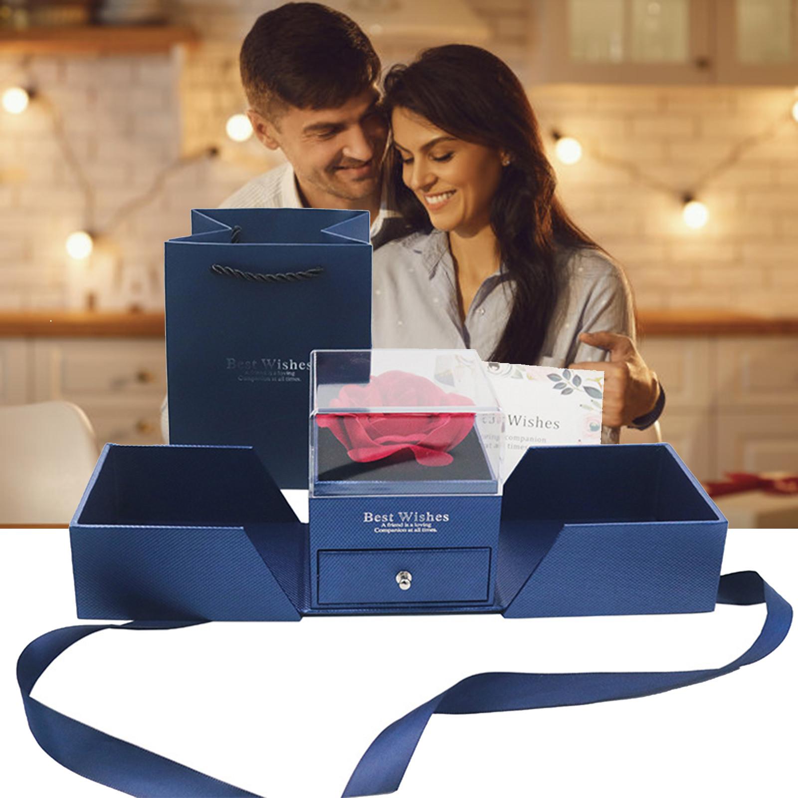 

Подарочная коробка Rosas Artificiales Eternas Con Collar, Подарочная коробка Ose для женщин, Декор ко Дню святого Валентина One Size