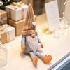 Long Legged Gnome Figurines Christmas Plush Decoration with Legs, Faceless Handmade Fabric Neutral Gifts for Friends Doll Figurines, Sitting Elf Home