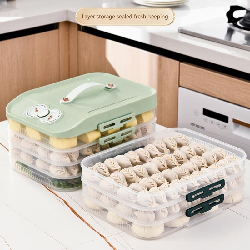 Durable PP Multi Layer Freezer Box Practical Multi Layer Fridge Storage Container For Home And Office Refrigerators