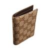 Gucci Brand jacquard bi-fold design GG coated canvas card holder men's sand color with dark brown