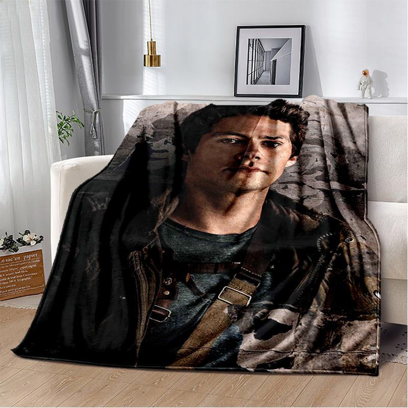 3D Dylan O’Brien DOB Actor Soft Plush Blanket,Flannel Blanket Throw Blanket for Living Room Bedroom Bed Sofa Picnic Cover Gift