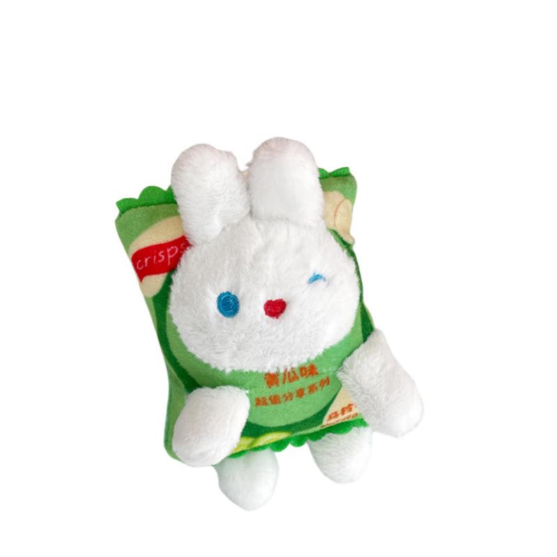 New Cute Cute Rabbit Keychain Creative Snacks Small Doll Pendant Couple Bag Hanging Decoration
