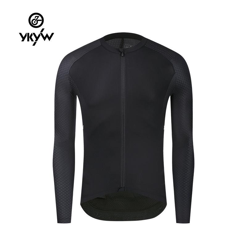 

YKYW Мужская весенне-летняя джерси для велоспорта с длинным рукавом, с защитой от УФ-лучей и быстросохнущей тканью S