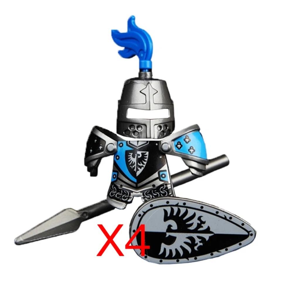 Mittelalterliche Burgsoldaten Actionfiguren Baustein Drache Anime Ritter Zubehör Kriegspferd Miliz Helm Schild Spielzeug Geschenk B15
