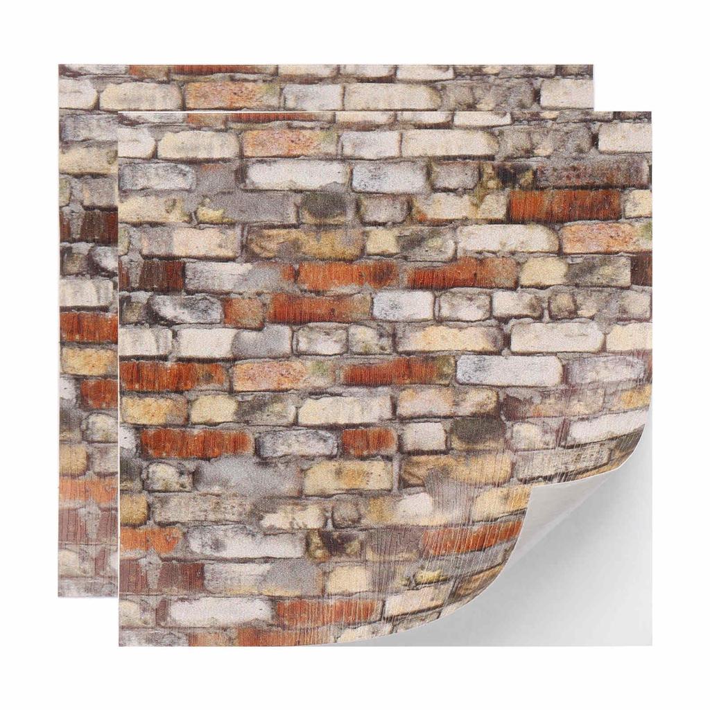 CoCud Dollhouse Flooring, 3.94-inch Square PU Peel-and-Stick Adhesive Brick Flooring for Miniature Dollhouses (Yellow) - (Use: Dollhouse Decoration)