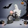 Cartoon Ghost Figurines Ornament Funny Ghost Statue Unique Ghost Bike Rider  Halloween