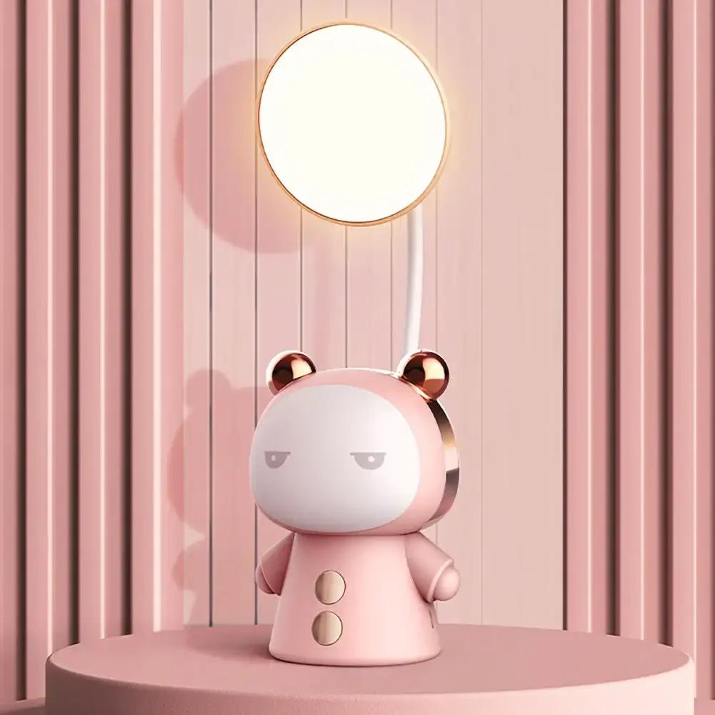 Cartoon Desk Lamp Eye Protection Energy-saving Reading Lamp USB Charging Sleeping Night Light LED Table Lamp for Kids Gift