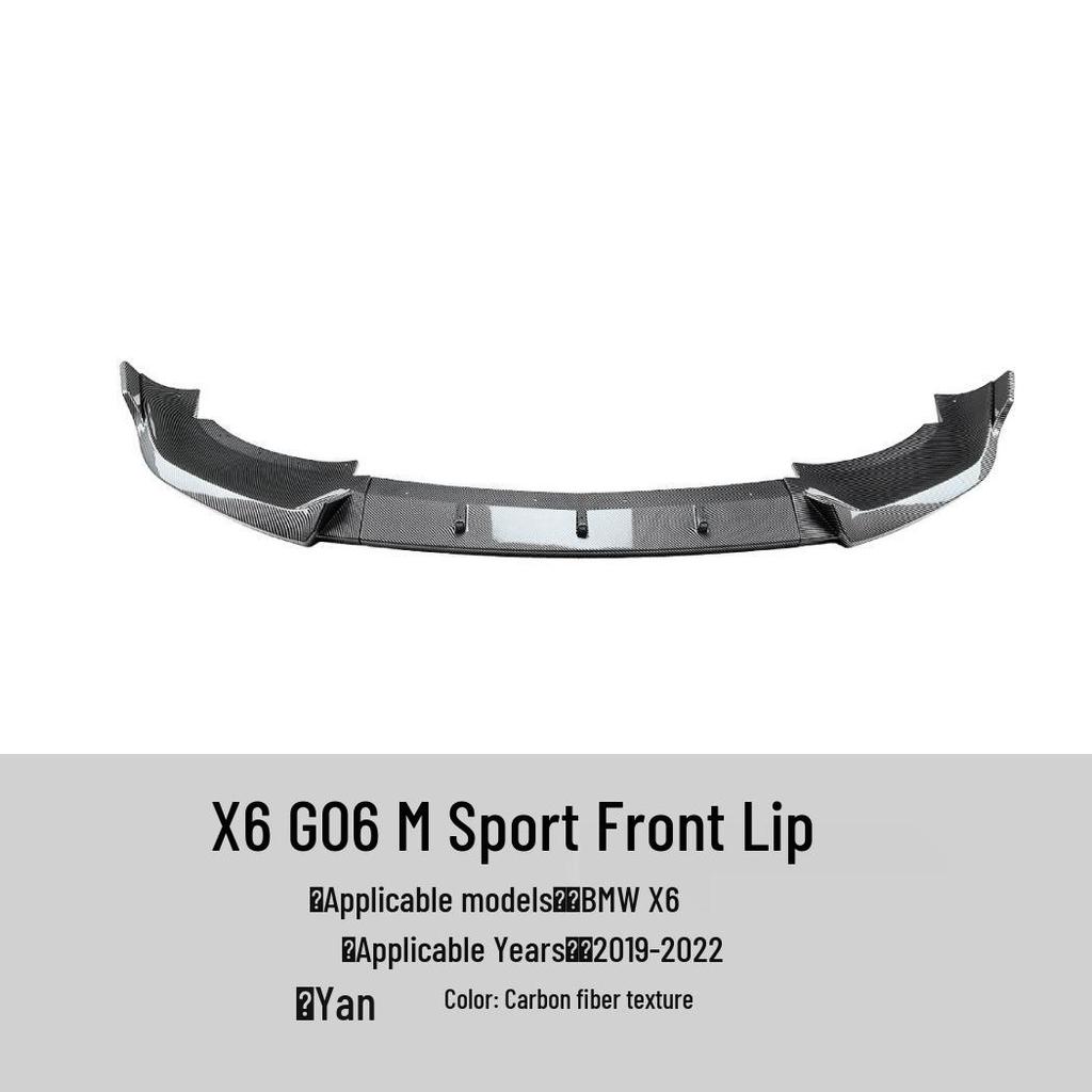 BMW X6 G06 Sport 2019+ Exterior Mod Kit: Front Lip, Wind Knife, Rear Wing, Side Skirt.