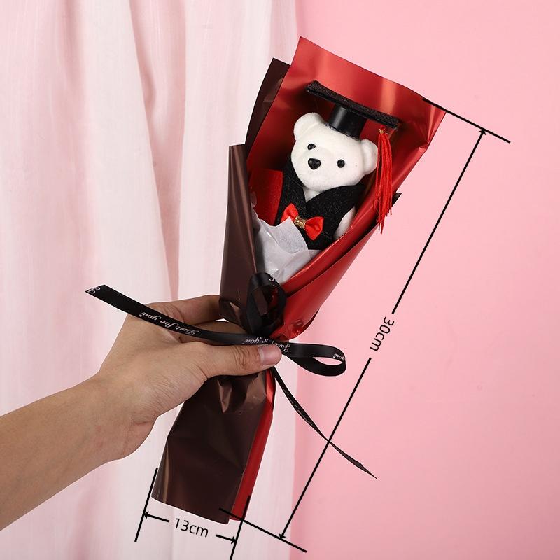 Bukiet Doktorski Miś Nauczyciel Dzień Nauczyciela Prezent na Ukończenie Szkoły Lalka z kreskówki Lalka Miś Prezent dla Studenta Uniwersytetu