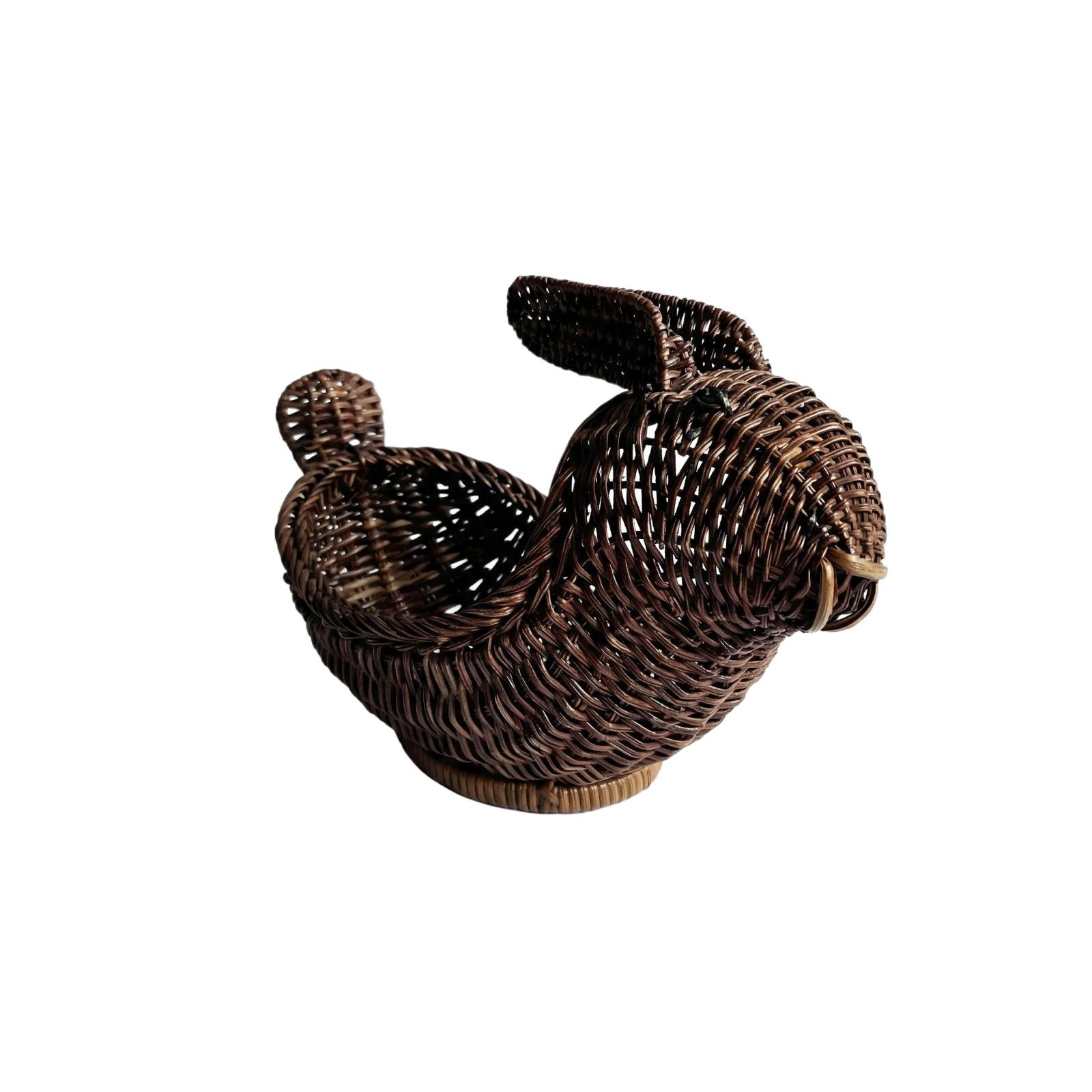 Creative Handmade Imitation Vine Weaving Vine Basket Children s Toy Water Fruit Basket Snack Dried Fruit Cartoon Animal Storage Basket