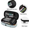 School Pencil Case Printed 300D Polyester Easy Open Zipper with Main Pocket Mesh Layer and Removable Pen Divider for Students