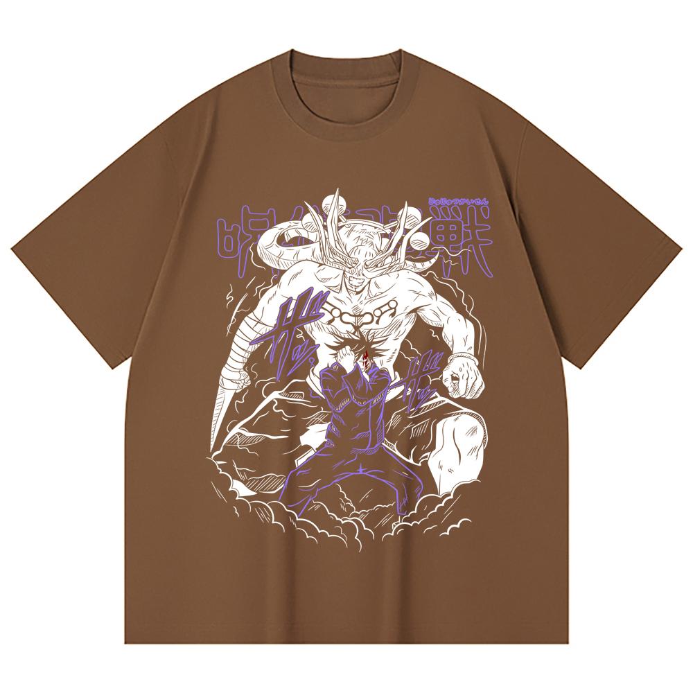 230 Gsm 100% Bawełna Jujutsu Kaisen V35 Druk Mahoraga Unisex Ciężka Bawełniana Koszulka