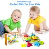 Toddler Toys for 1 2 3 4 5 6 Year Old Boys Girls Birthday Gifts,Wooden Blocks Educational Stacking Learning Montessori Toys for Kids Puzzles Shape