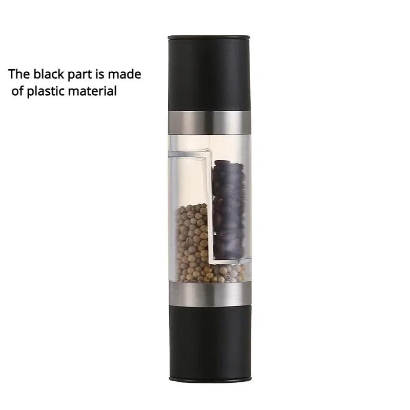 Salt and Pepper Grinder 2 in 1 Manual Stainless Steel Salt Pepper Mills with Adjustable Ceramic Grinding Spice Mill Kitchen Tool