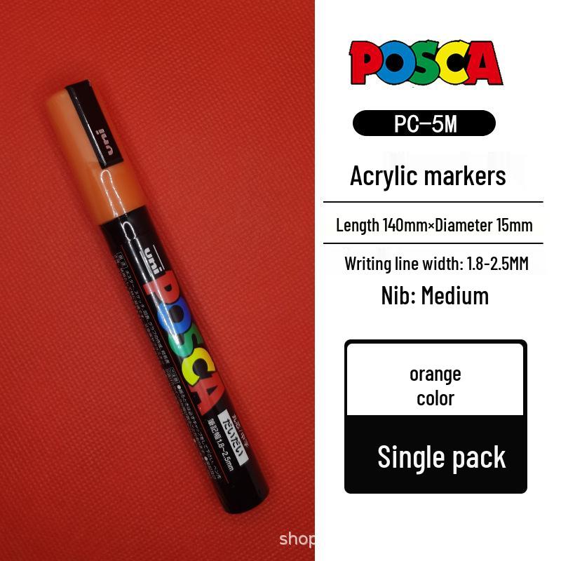 Mitsubishi POSCA PC-5M Wasserbasierter Poster- & Graffiti-Stift, Mittlere Spitze (1,8-2,5 mm), 17 Farben