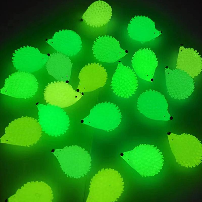 5Pcs/Set Colorful Luminous Hedgehog Decoration Resin Glow In The Dark Cute Animal Tank Aquarium Micro Landscape Decor