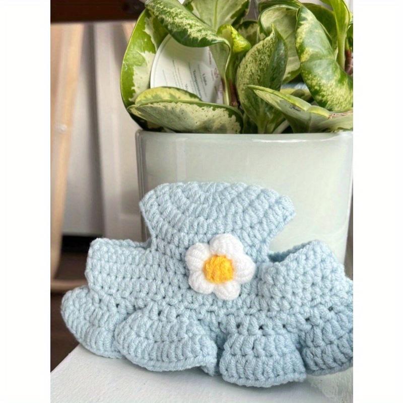 1pc Handmade Crochet Pet Hat With Small Flower Pattern, Suitable For Small And Medium Dogs Or Cats