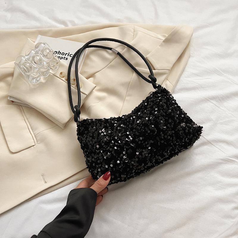 

Shiny Sequins Handbags Women Underarm Shoulder Bag Fashion Lady Luxury Purses Clutch Shoulder Bag чёрный