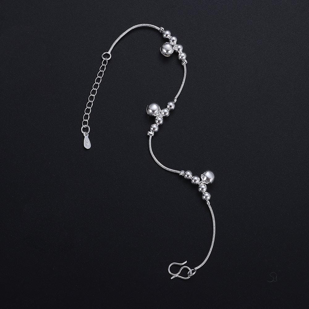 Simple Jewelry Fashion Silver Plated Chain Foot Anklet Bells Bead Ankle Bracelet