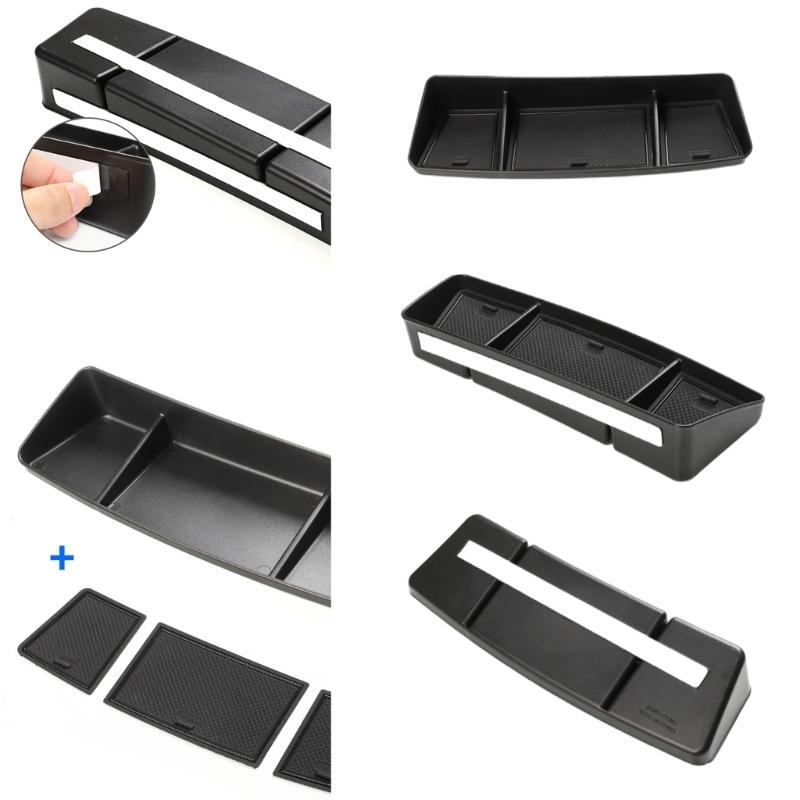 Dashboard Storage Box Behind Screen Organizer ABS+PVC Dashboard Organizer Car Storage Solution Easy To Use for Vehilces