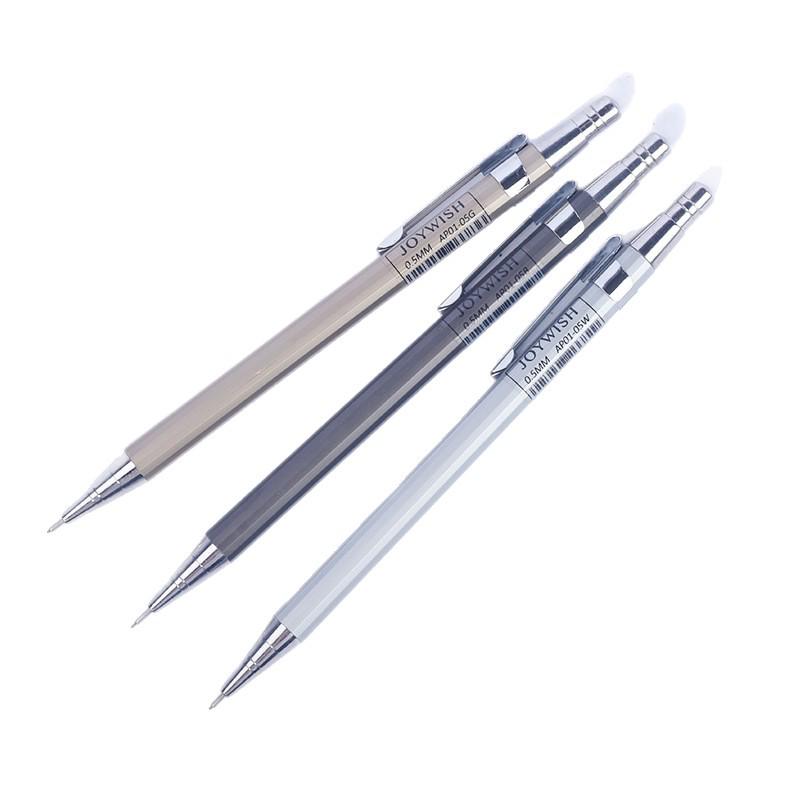 Adjustable Metal Mechanical Pencil: 0.5mm & 0.7mm for Students - Continuous Writing Clickable Design
