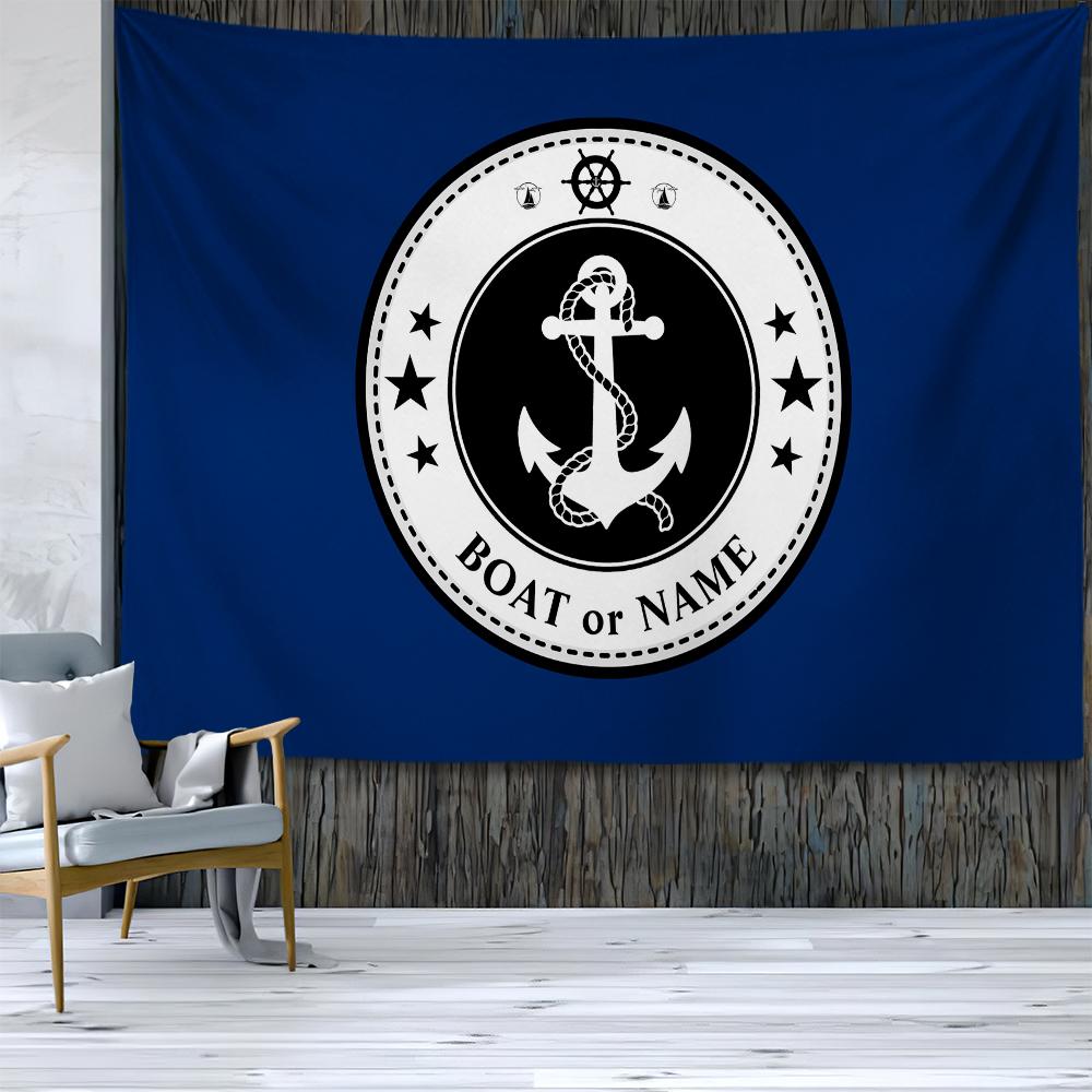 

Nordic Dark Blue Nautical Decorative Tapestry Hippie Boho Home Decor Wall Decor Beautiful Room Decor Aesthetics Customizable 74x94cm(29x37in)