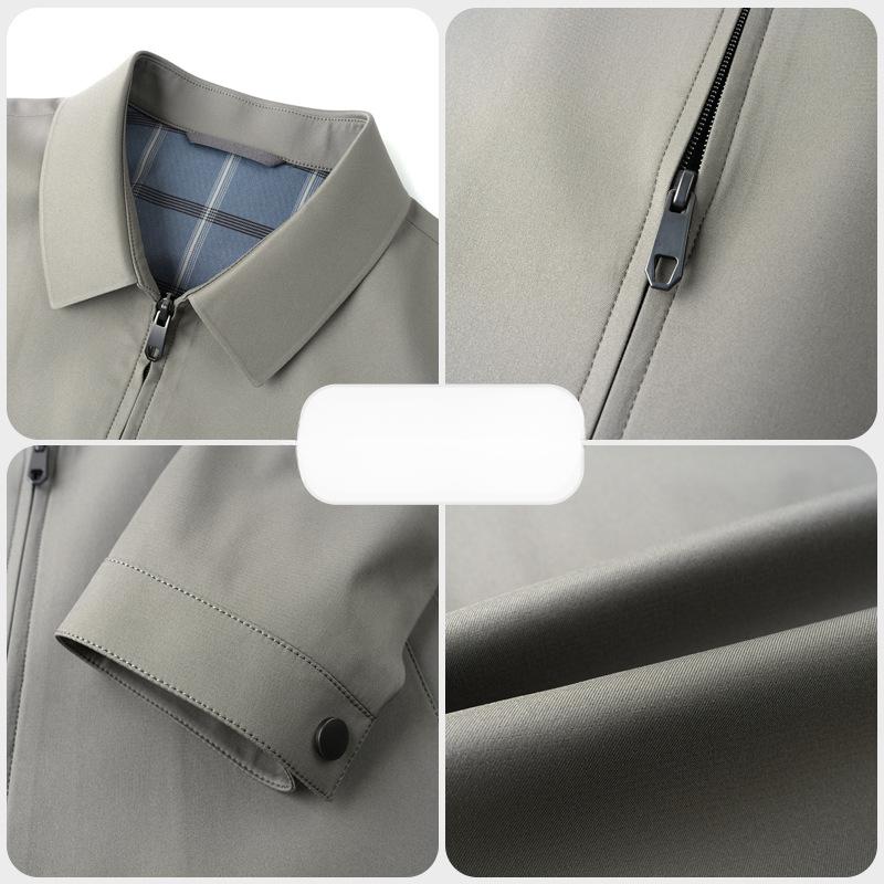 Jacket Men's Spring and Autumn New Thin Jacket Classic Middle-aged and Elderly Jacket Dad Men's Jacket