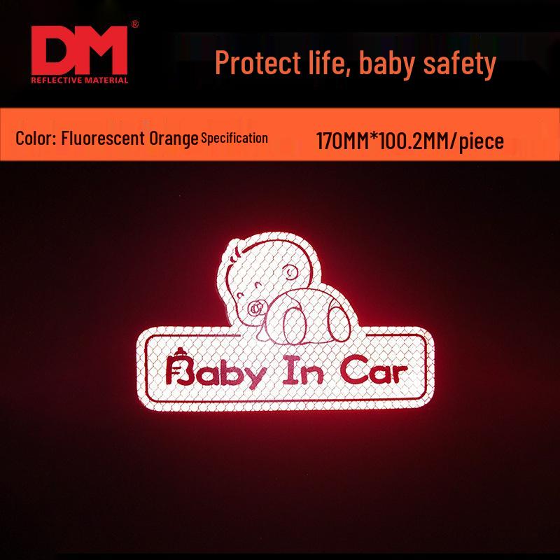 Super Reflective Baby & Pregnant Woman Warning Sticker for Car Interior