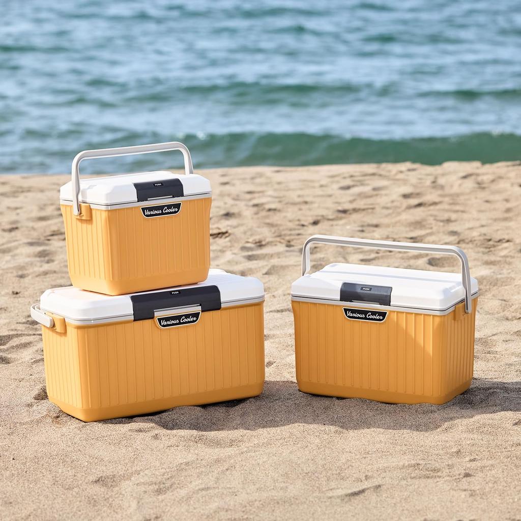 Sanka Belia Cooler - High-performance Insulation, One-push Open Type Cooler Box, 9L, Small, Blue-gray. Hard-type Cooler with High Cooling Power. Remov
