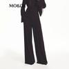 MO&Co. Autumn High-Waist Wide-Leg Drawstring Brushed Velvet Pants