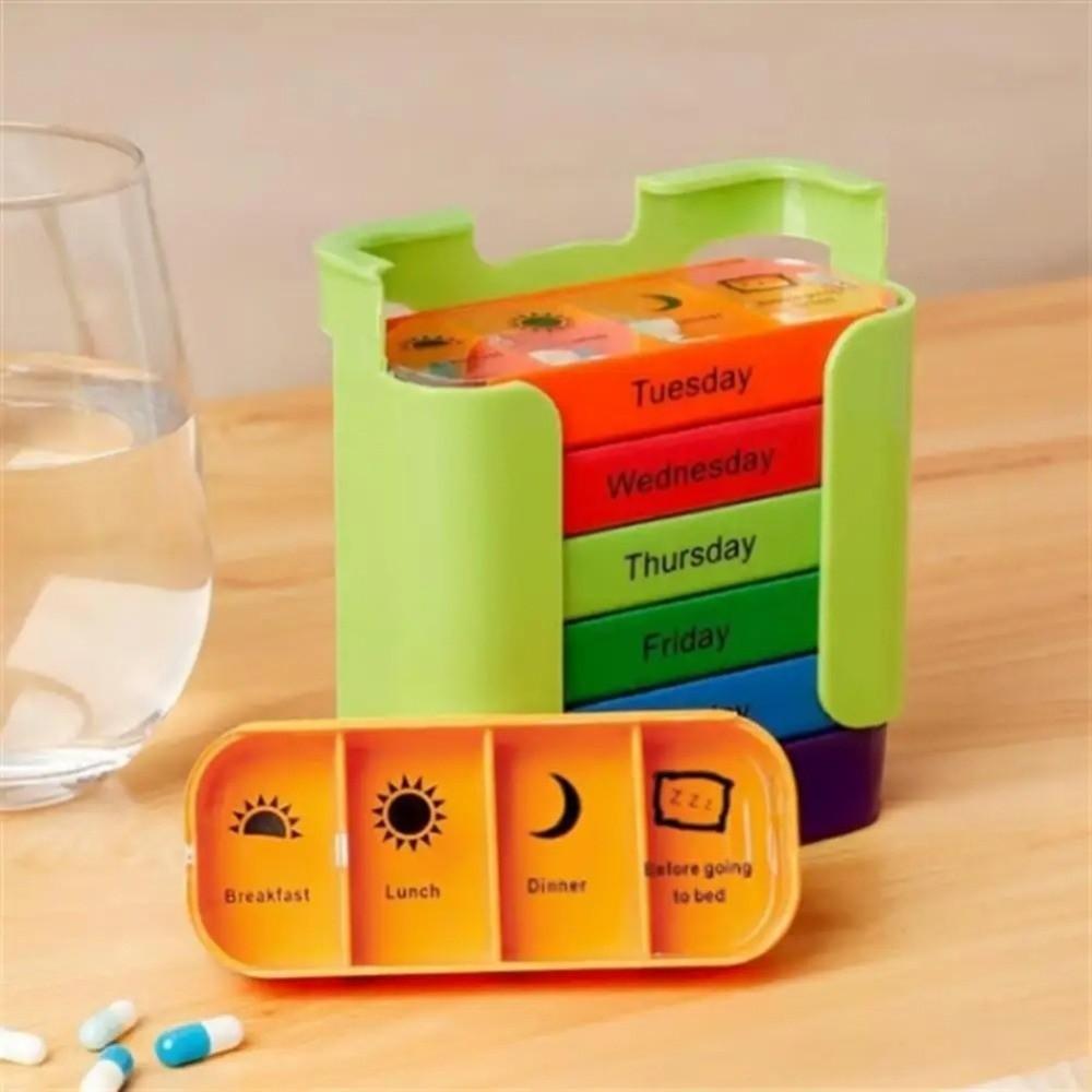 Plastic Medicine Box Large Pill Organizer Portable Slots Pill Container  Travel