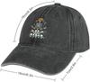 Skeleton Meditation Sunflower Mushroom Skull Print Washed Baseball Cap Unisex Adjustable Cotton Dad Hat